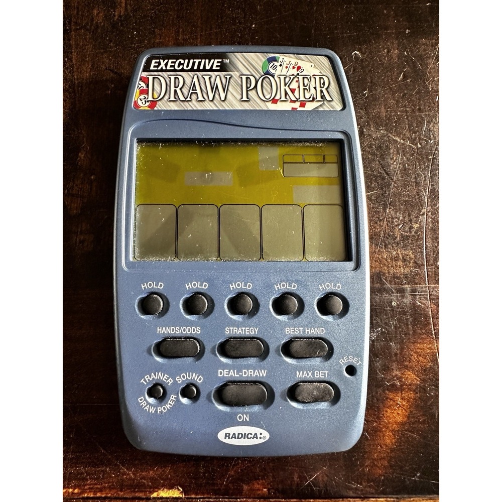 Vintage 2003 Radica Executive Draw Poker Handheld Electronic Game - TESTED WORKS